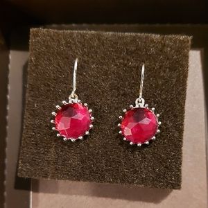 Clip on red silver earrings Yanbal